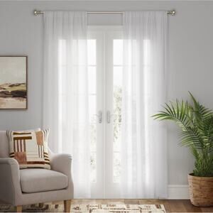 New Threshold White Light Filtering Farrah Curtain Panel (1) - 54x84
